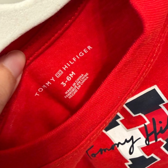 Tommy Hilfiger Bold Red Infant Romper - Picture 2 of 4